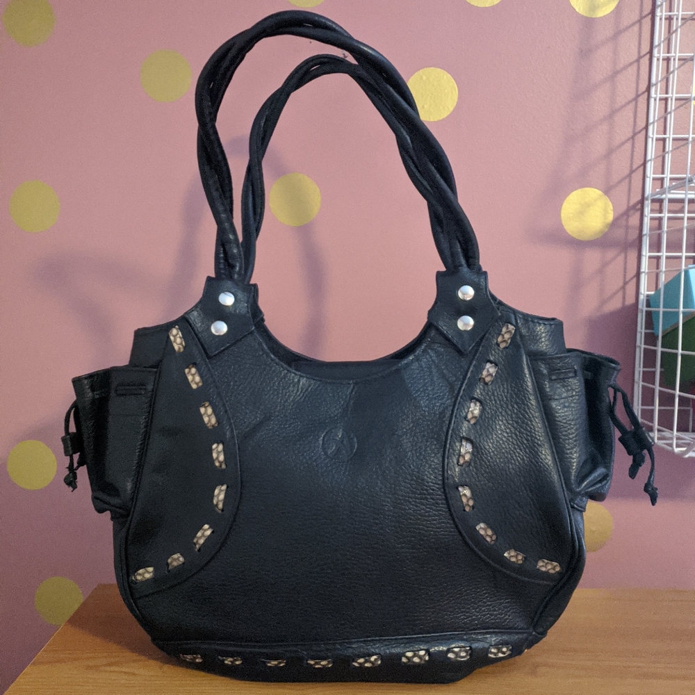 Animal Exotic Black Shoulder Bag